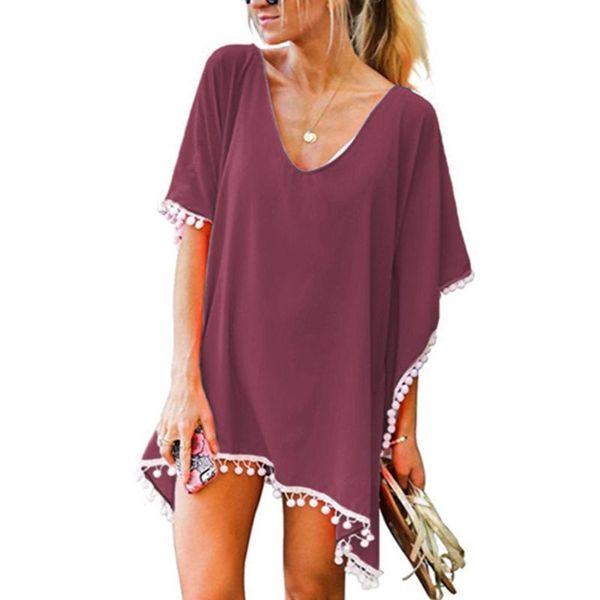 summer tassel bikini cover up tunics for women trim kaftan chiffon tassels swimwear beach loose kimono women's, White;black
summer tassel bikini cover up tunics for women trim kaftan chiffon tassels swimwear beach loose kimono women's, White;black