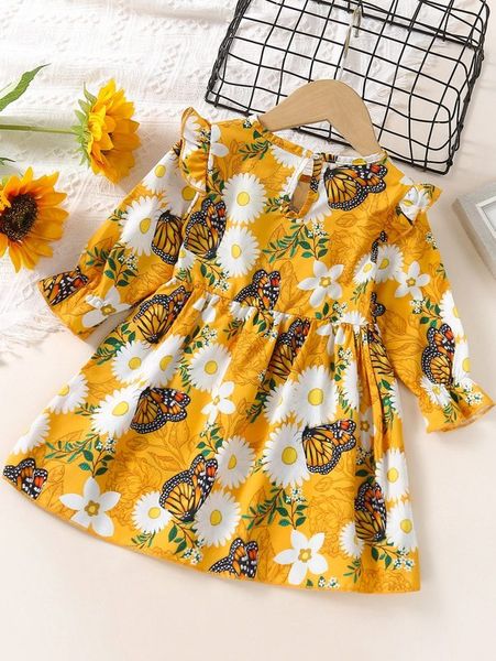 toddler girls butterfly & floral print keyhole neck flounce sleeve dress she, Red;yellow
toddler girls butterfly & floral print keyhole neck flounce sleeve dress she, Red;yellow