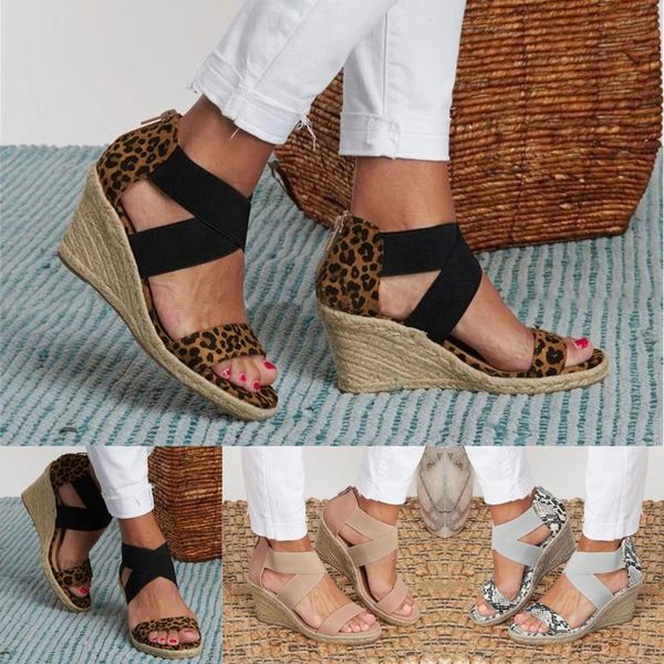 sandals women's plus size ladies summer fashion girls leopard wedges elastic casual comfort breathable beach shoes d30#, Black
sandals women's plus size ladies summer fashion girls leopard wedges elastic casual comfort breathable beach shoes d30#, Black