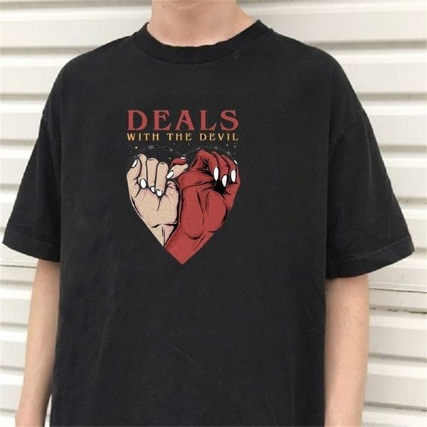dark gothic style deals with the devil satan hell graphic tee cotton women t-shirt street vintage 210512, White
dark gothic style deals with the devil satan hell graphic tee cotton women t-shirt street vintage 210512, White