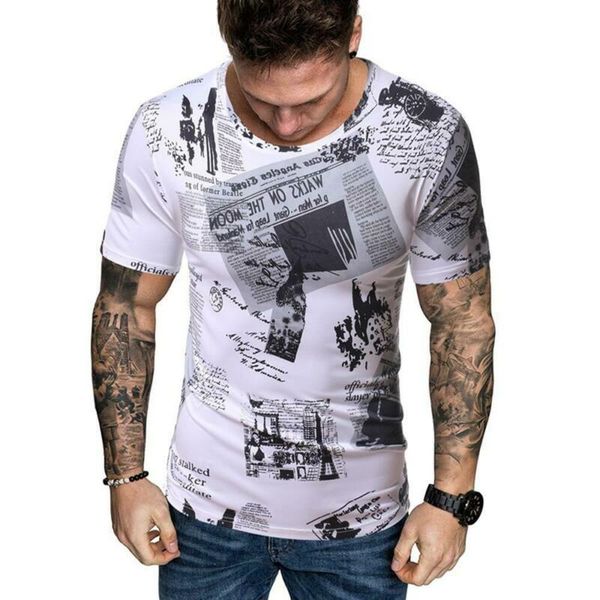 men's t-shirts vicabo mens crew neck short sleeve spapers letter printed casual muscle summer t shirt men, White;black
men's t-shirts vicabo mens crew neck short sleeve spapers letter printed casual muscle summer t shirt men, White;black