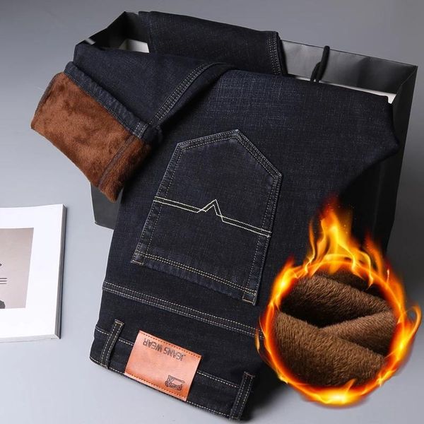 men's jeans 2021 winter warm business casual elasticity thick slim denim pants brand trousers black plus size, Blue
men's jeans 2021 winter warm business casual elasticity thick slim denim pants brand trousers black plus size, Blue