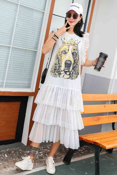 dresses lotus leaf summer female fashion loose mesh stitching thin cake long skirt trend white dress, Black;gray
dresses lotus leaf summer female fashion loose mesh stitching thin cake long skirt trend white dress, Black;gray
