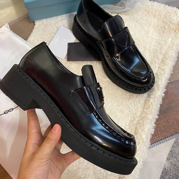 ladies leather loafers designer brand comfortable slip-on round toe women's shoes derby all-match boots, Black
ladies leather loafers designer brand comfortable slip-on round toe women's shoes derby all-match boots, Black