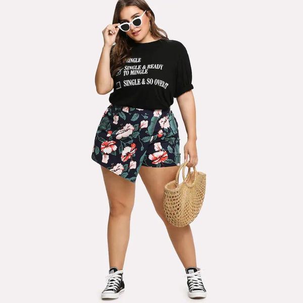 women's shorts women loose skirt plus size floral beach mini trousers for fashion summer high waist female drop, White;black
women's shorts women loose skirt plus size floral beach mini trousers for fashion summer high waist female drop, White;black
