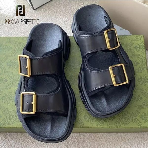 summer fashion trend round head cowhide open-toe flat sandals slippers women's leather buckle thick-soled beach, Black
summer fashion trend round head cowhide open-toe flat sandals slippers women's leather buckle thick-soled beach, Black