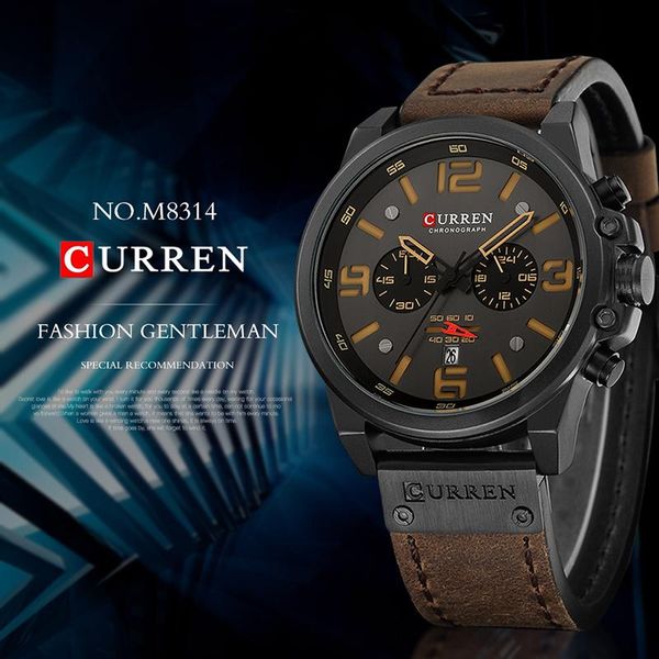 wristwatches curren men's military waterproof leather sport quartz watches chronograph date fashion casual clock 8314, Slivery;brown
wristwatches curren men's military waterproof leather sport quartz watches chronograph date fashion casual clock 8314, Slivery;brown
