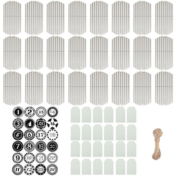gift wrap 24pcs christmas advent calendar paper pillow box with number stickers blank tag
gift wrap 24pcs christmas advent calendar paper pillow box with number stickers blank tag