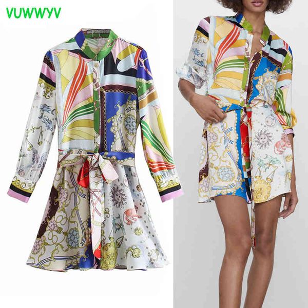 vuwwyv dress fashion print mini women summer casual short party woman long sleeve front buttons belt vestido 210430, Black;gray
vuwwyv dress fashion print mini women summer casual short party woman long sleeve front buttons belt vestido 210430, Black;gray
