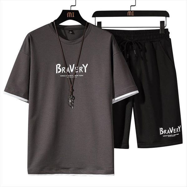 summer short sleeve sportswear men tracksuits two pieces suit t shirt shorts clothes casual sets printed outfits, Gray
summer short sleeve sportswear men tracksuits two pieces suit t shirt shorts clothes casual sets printed outfits, Gray