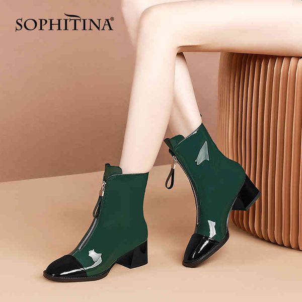 sophitina women boots fashion classics handmade ladies ankle boots square thick heel zipper women shoes so697 210513, Black
sophitina women boots fashion classics handmade ladies ankle boots square thick heel zipper women shoes so697 210513, Black