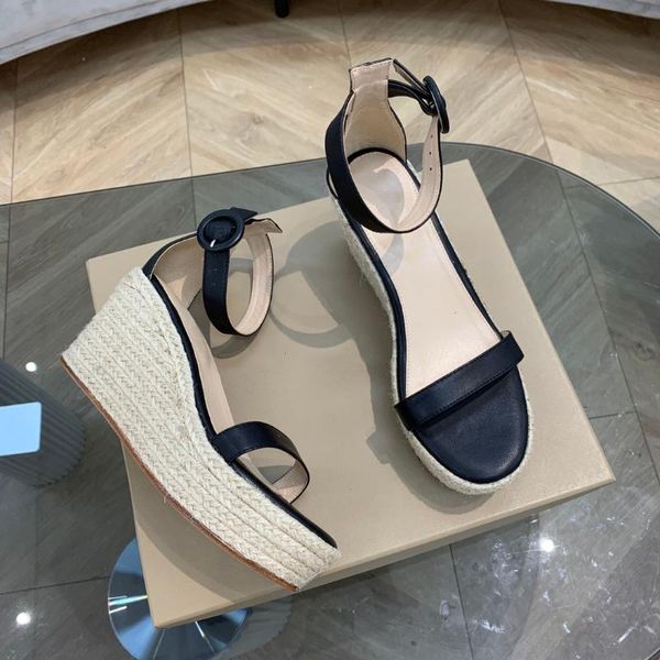 sandals wedges summer round toe women fashion genuine leather buckle strap shoes elegant woman, Black
sandals wedges summer round toe women fashion genuine leather buckle strap shoes elegant woman, Black