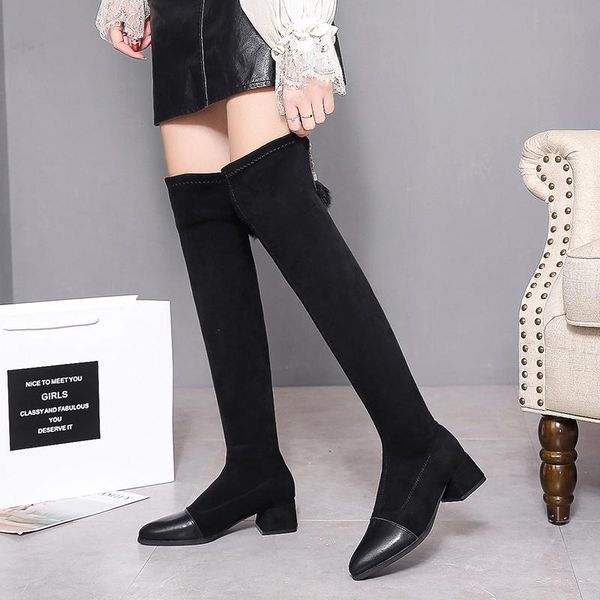 boots rimocy 2021 spring autumn women knee high flock square heels long woman pu leather patchwork slim fit botas mujer, Black
boots rimocy 2021 spring autumn women knee high flock square heels long woman pu leather patchwork slim fit botas mujer, Black