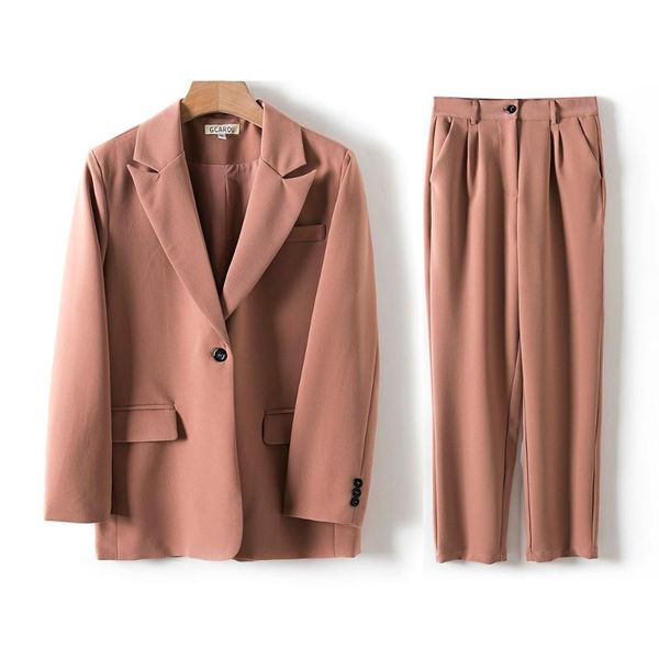 women's two piece pants women blazer and guard sets pieces ol single breasted jacket formal suit pleated trousers spring autumn winter, White
women's two piece pants women blazer and guard sets pieces ol single breasted jacket formal suit pleated trousers spring autumn winter, White