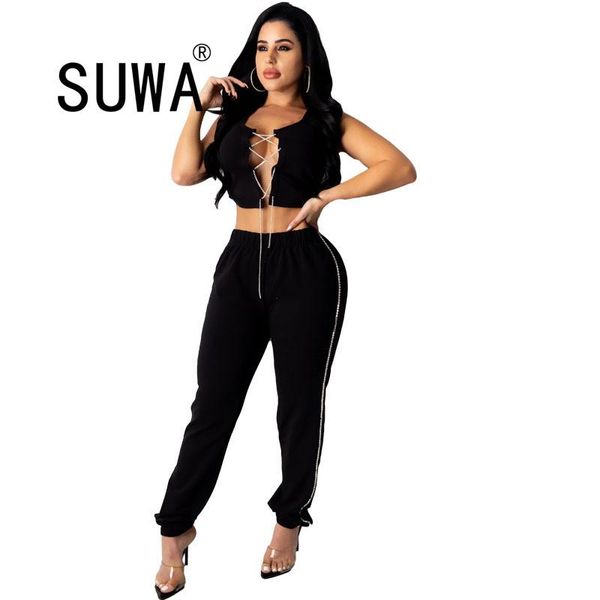women's tracksuits solid color club outfits women two piece pants set tank crop + high waist trousers womens streetwear 2021, Gray
women's tracksuits solid color club outfits women two piece pants set tank crop + high waist trousers womens streetwear 2021, Gray