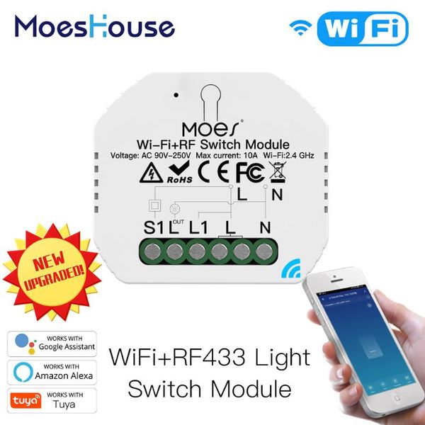smart home control mini diy wifi rf433 relay switch module life/tuya app control, work with alexa google 1 gang 1/2 way
smart home control mini diy wifi rf433 relay switch module life/tuya app control, work with alexa google 1 gang 1/2 way