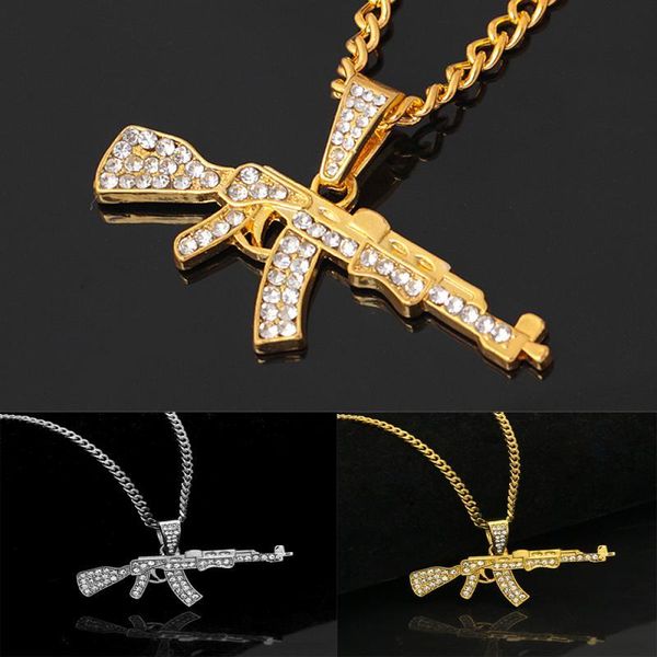 pendant necklaces fashion jewelry hip hop style automatic rifle rhinestone necklace, Silver
pendant necklaces fashion jewelry hip hop style automatic rifle rhinestone necklace, Silver