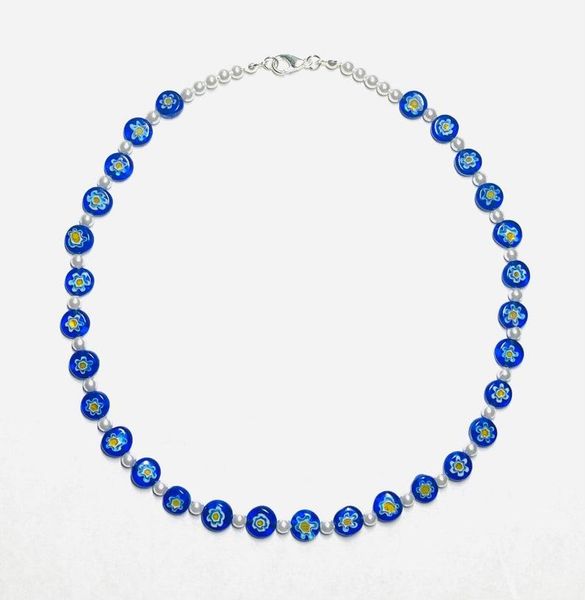 chokers boho women blue ladies natural freshwater pearl inspired clear millefiori glass bead necklace 2022, Golden;silver
chokers boho women blue ladies natural freshwater pearl inspired clear millefiori glass bead necklace 2022, Golden;silver