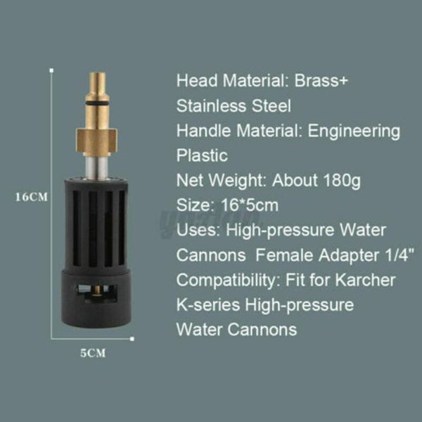 watering equipments car washer adapter foam nozzle high pressure 1/4\" quick connect fitting for s10 karcher k series goods auto access
watering equipments car washer adapter foam nozzle high pressure 1/4\" quick connect fitting for s10 karcher k series goods auto access