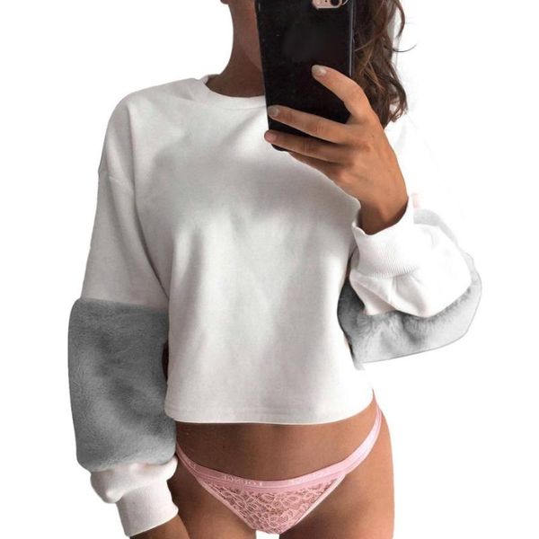 women's hoodies & sweatshirts lantern sleeve pullovers fashion sweatshirt women patchwork cashmere woman, Black
women's hoodies & sweatshirts lantern sleeve pullovers fashion sweatshirt women patchwork cashmere woman, Black
