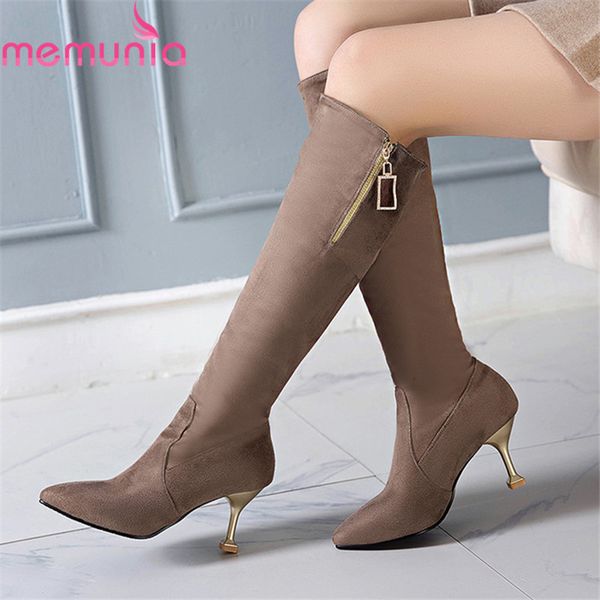 boots memunia arrival women knee high boots zipper flock pointed toe thin heels elegant party wedding shoes woman 5vc7, Black
boots memunia arrival women knee high boots zipper flock pointed toe thin heels elegant party wedding shoes woman 5vc7, Black