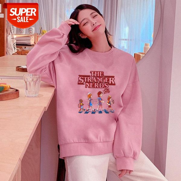 -stranger things printed fleece sweatshirt pink round neck pullover thickness 1 #ck9g, Black
-stranger things printed fleece sweatshirt pink round neck pullover thickness 1 #ck9g, Black