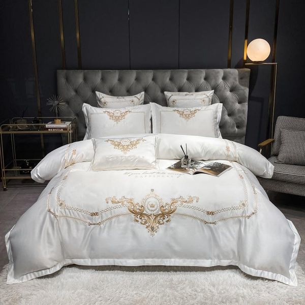 bedding sets luxury white satin golden embroidery cotton set duvet cover bed linen pillowcases home textile king queeen size
bedding sets luxury white satin golden embroidery cotton set duvet cover bed linen pillowcases home textile king queeen size