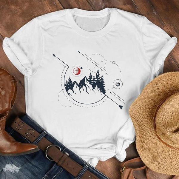 mountain hiking camper geometric 90s womens fashion clothes print tee graphic, White
mountain hiking camper geometric 90s womens fashion clothes print tee graphic, White