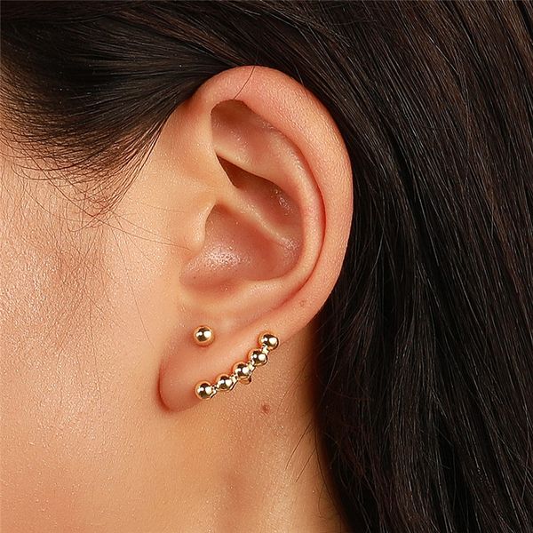 summer women geometric beads stud earrings korean two wear rear hanging earring alloy party gift ear drop fashion jewelry accessories wholes, Golden;silver 
summer women geometric beads stud earrings korean two wear rear hanging earring alloy party gift ear drop fashion jewelry accessories wholes, Golden;silver
