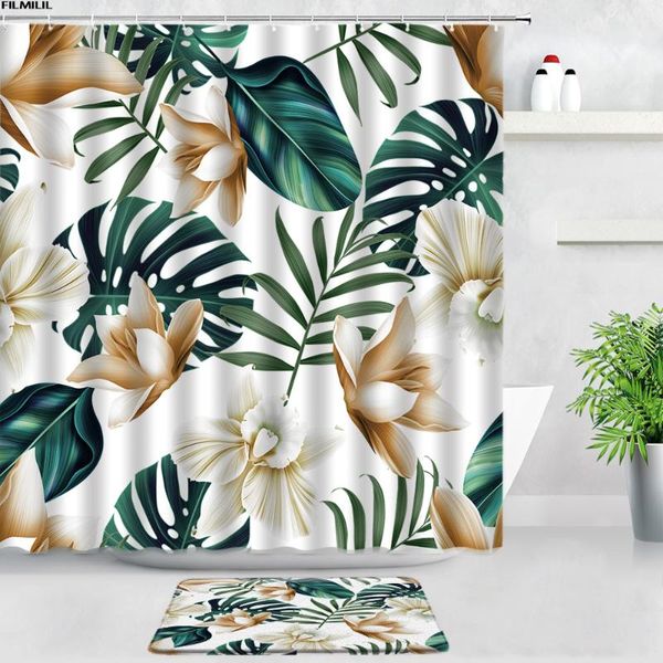shower curtains tropical plants bath mats set white flowers green leaves monstera palm leaf bathroom decor door mat non-slip rug
shower curtains tropical plants bath mats set white flowers green leaves monstera palm leaf bathroom decor door mat non-slip rug