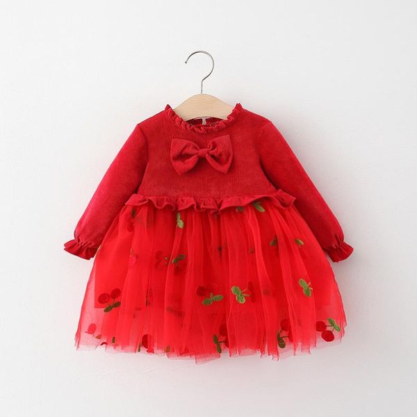 girl's dresses baby girl princess dress for girls autumn winter big bow red white mesh party ruffle strawberry cherry, Red;yellow
girl's dresses baby girl princess dress for girls autumn winter big bow red white mesh party ruffle strawberry cherry, Red;yellow
