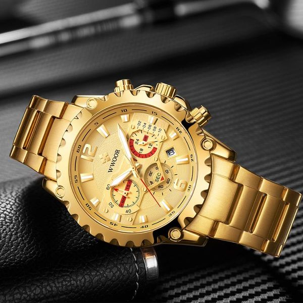 wristwatches watch for men gold sport chronograph quartz watches design wrist man relogio masculino, Slivery;brown
wristwatches watch for men gold sport chronograph quartz watches design wrist man relogio masculino, Slivery;brown