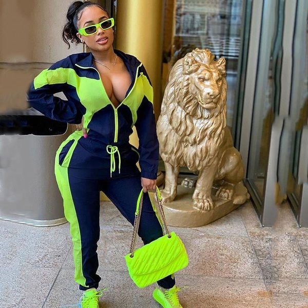 women's jumpsuits & rompers neon green patchwork fitness lace up women turtleneck full sleeve sport jumpsuit female casual overalls, Black;white
women's jumpsuits & rompers neon green patchwork fitness lace up women turtleneck full sleeve sport jumpsuit female casual overalls, Black;white