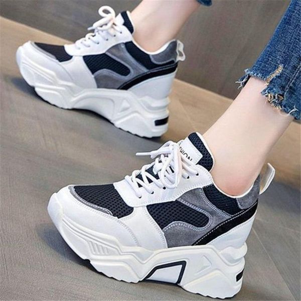 fashion sneakers women's breathable leather platform wedge ankle boots high heels casual shoe lace up round toe increasing heigt, Black
fashion sneakers women's breathable leather platform wedge ankle boots high heels casual shoe lace up round toe increasing heigt, Black