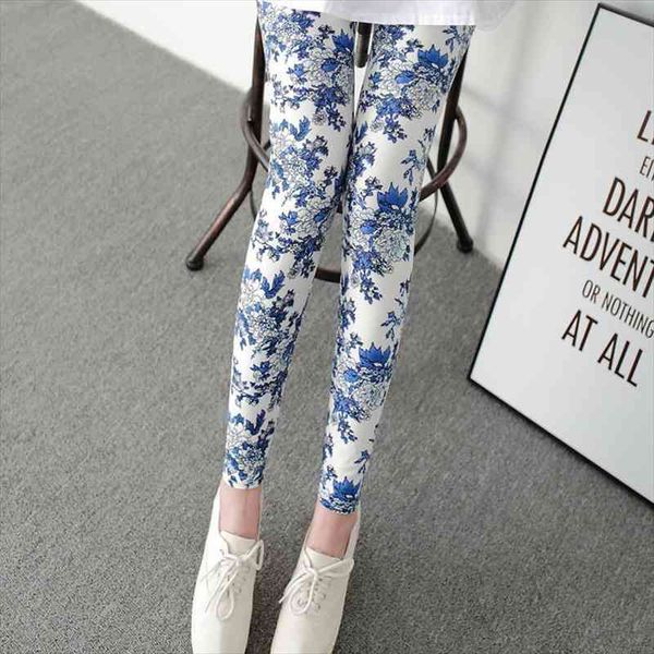 blue and white porcelain printing women leggings pant high waist high elasticity flowers printed legging, Black
blue and white porcelain printing women leggings pant high waist high elasticity flowers printed legging, Black