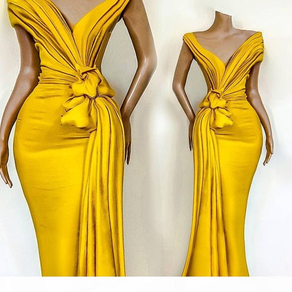 african yellow prom dresses with pleats knoted deep v neck mermaid evening dress formal celebrity party gowns for women wear robe de soiree, Black
african yellow prom dresses with pleats knoted deep v neck mermaid evening dress formal celebrity party gowns for women wear robe de soiree, Black