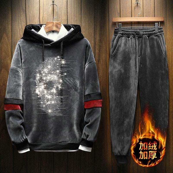 men's tracksuits male casual velvet man complete hoodies gymnasium sport training sweaters jacket d6y8, Gray
men's tracksuits male casual velvet man complete hoodies gymnasium sport training sweaters jacket d6y8, Gray