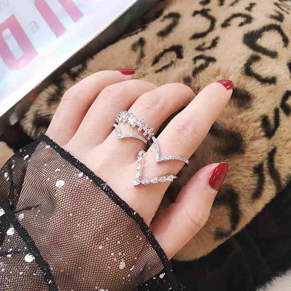 ring korean fashion versatile double diamond net red ins personalized adjustable open index finger, Silver
ring korean fashion versatile double diamond net red ins personalized adjustable open index finger, Silver