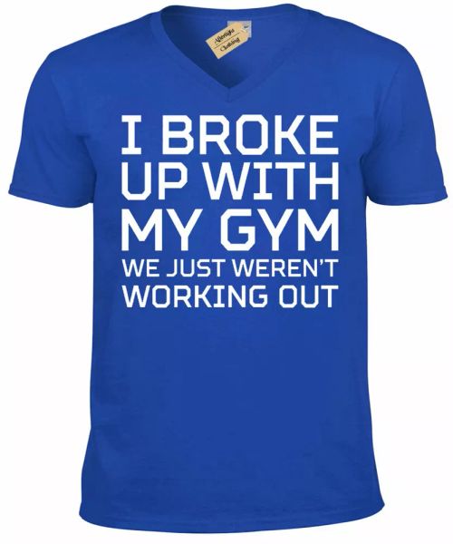 i broke up with my gym t shirt funny joke lazy slogan exercise v-neck mens tee, White;black
i broke up with my gym t shirt funny joke lazy slogan exercise v-neck mens tee, White;black