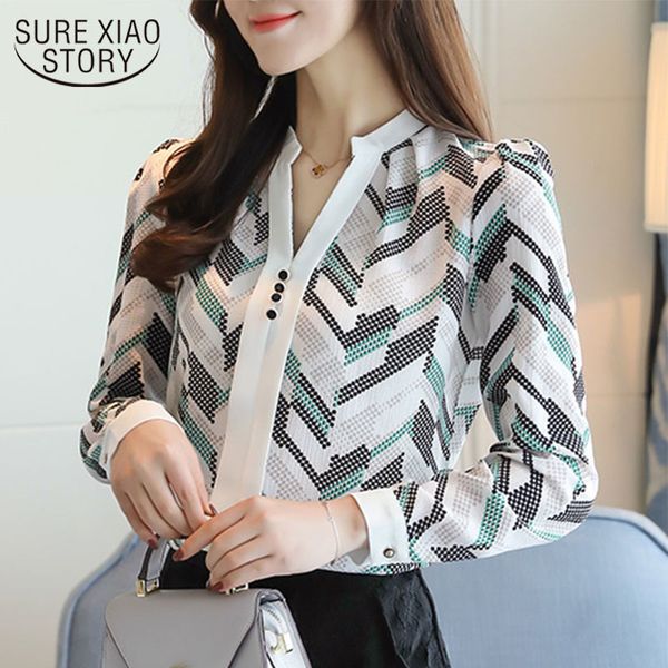 plus size v-neck office lady blouse chiffon women shirt print long sleeve women's clothing blusas d179 210508, White
plus size v-neck office lady blouse chiffon women shirt print long sleeve women's clothing blusas d179 210508, White