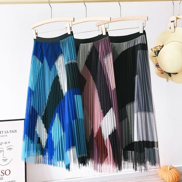 elegant elastic high waist gorgeous patchwork mesh skirt for women vintage pleated long skirts 2021 trendy summer, Black
elegant elastic high waist gorgeous patchwork mesh skirt for women vintage pleated long skirts 2021 trendy summer, Black