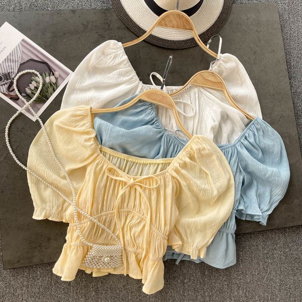 women's knits & tees fashion summer square neck short sleeve solid color blusas de mujer blouse shirts s247 z22i, White
women's knits & tees fashion summer square neck short sleeve solid color blusas de mujer blouse shirts s247 z22i, White