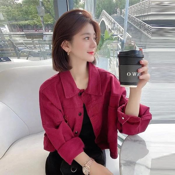 women's jackets simple jacket wine red small playful denim fashionable female p3 387, Black;brown
women's jackets simple jacket wine red small playful denim fashionable female p3 387, Black;brown