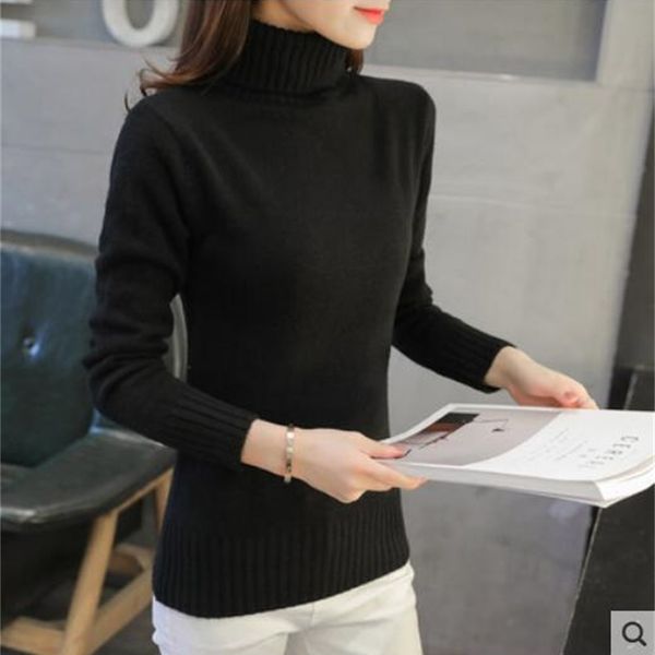 women's sweaters 2019 autumn winter women knitted sweaters pullovers turtleneck long sleeve solid color slim elastic short sweater wome, White;black
women's sweaters 2019 autumn winter women knitted sweaters pullovers turtleneck long sleeve solid color slim elastic short sweater wome, White;black