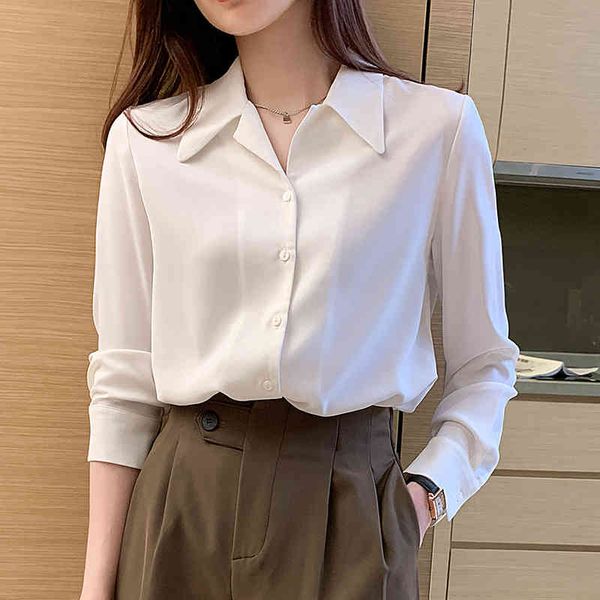 spring autumn office lady style shirts for women blouse elegant workwear female 210514, White
spring autumn office lady style shirts for women blouse elegant workwear female 210514, White