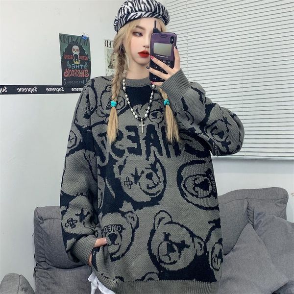 women's sweaters korea ins original sufeng bear more letters jacquard restoring ancient ways men and women with loose knitting a sw, White;black
women's sweaters korea ins original sufeng bear more letters jacquard restoring ancient ways men and women with loose knitting a sw, White;black