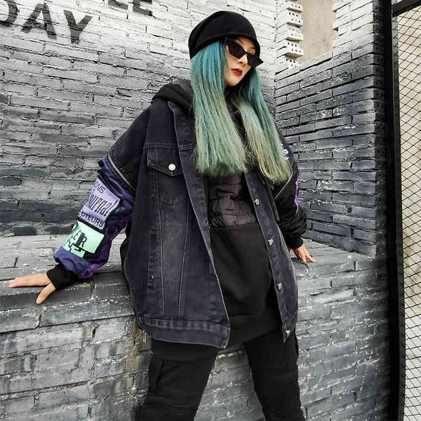 black winter denim female jacket in wind printed patches cotton quilted top, Black;brown
black winter denim female jacket in wind printed patches cotton quilted top, Black;brown