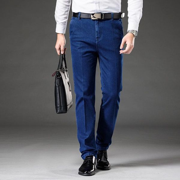 men's jeans 2021 autumn and winter men's high waist business casual fashion classic straight leg stretch denim trousers men, Blue
men's jeans 2021 autumn and winter men's high waist business casual fashion classic straight leg stretch denim trousers men, Blue