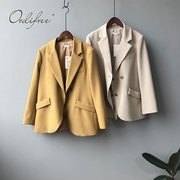 autumn women suit jacket coat long sleeve casual outwear double breasted office lady blazer 210415, White;black
autumn women suit jacket coat long sleeve casual outwear double breasted office lady blazer 210415, White;black