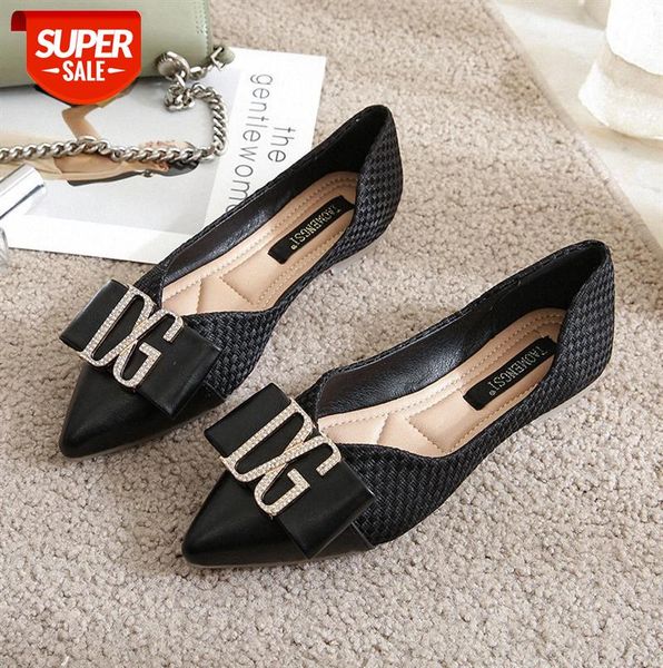 pointed toe pedal shoes women's diamond casual flat shallow large size #oj0s